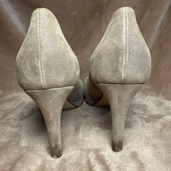 Hobbs London Made In Italy Juliet Siler Shimmer Suede Heels Women EU 40.5 US 9.5 - Picture 4 of 8